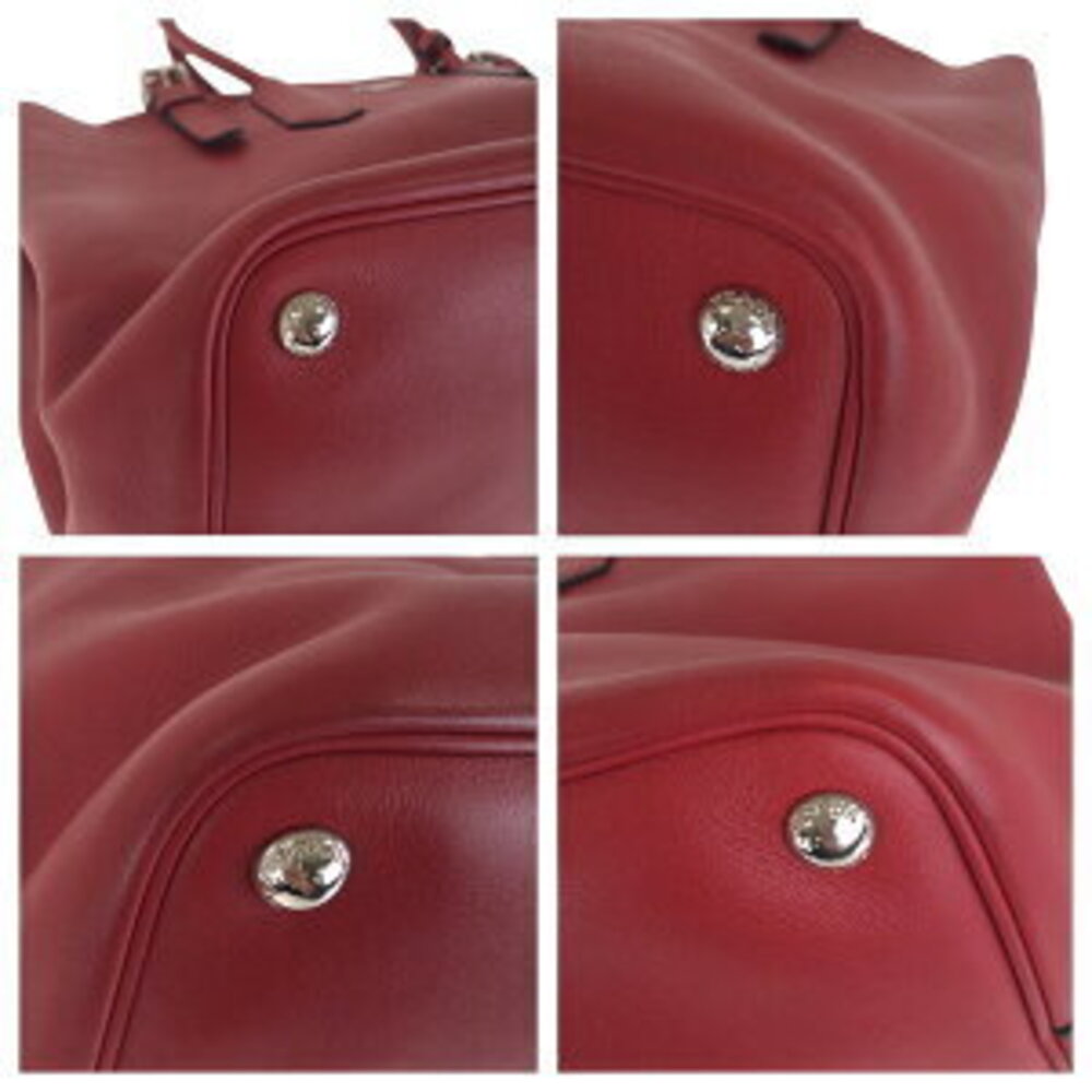 Prada bag red leather tote shoulder - Picture 3 of 10